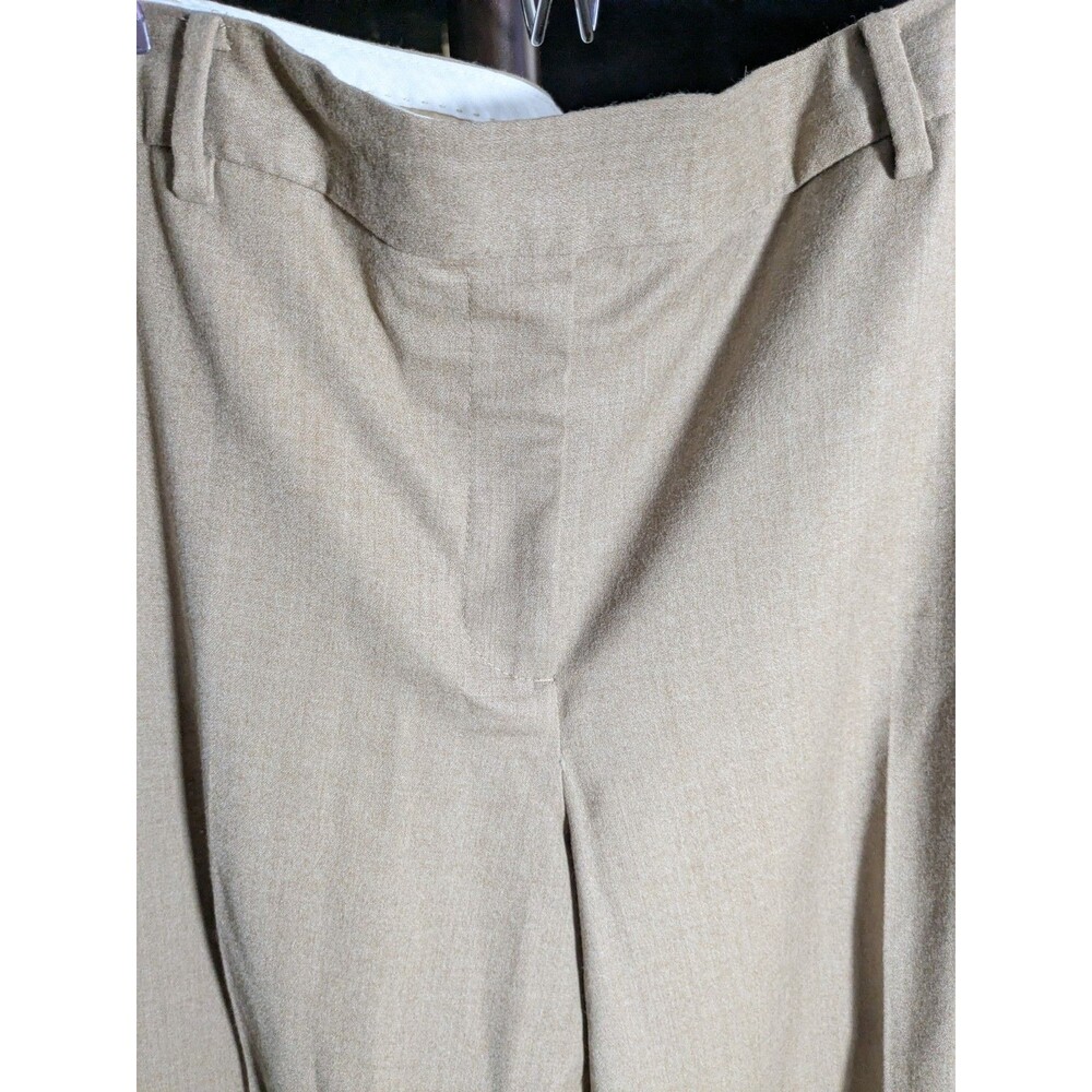 Talbots Windsor Italian Flannel Wool Camel Wide Leg Trouser 16 - Picture 5 of 6
